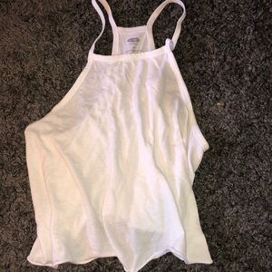 White Razorback crop top